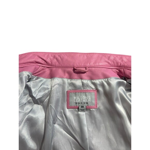 Vtg Y2K Wilsons Leather Maxima Pink Leather Jacket Womens Sz 3X - Picture 14 of 16